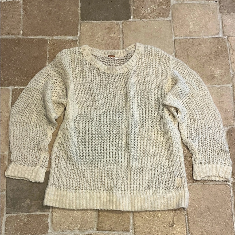 Free People Ivory Knit Sweater